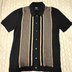 Abercrombie & Fitch Black and Tan Button Down Shirt